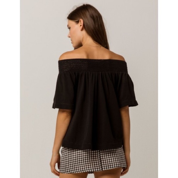 Roxy Hey Tonight Black Off-the-Shoulder Blouse Size Small - Picture 4 of 12